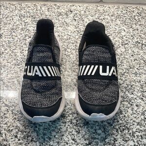 Under Armour Black and White Kids Sneakers